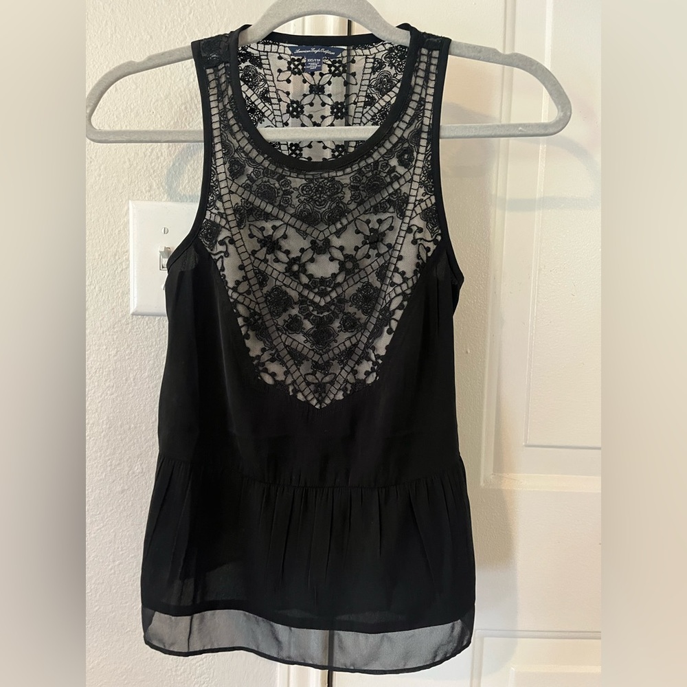 American Eagle XS black lace tank